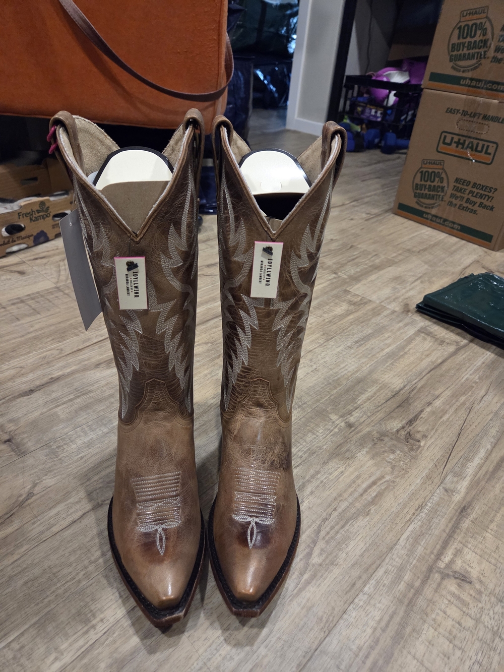 Idyllwind Tan Western-Style Embroidered Combat Boots
